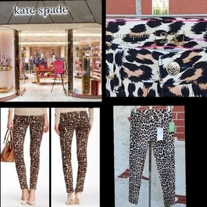 $228 New 23 women KATE SPADE Broome Street leopard skinny jean 23x30